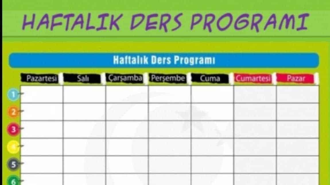 Haftalık Ders Programımız _ 15 Eylül 2025 _ Pazartesi